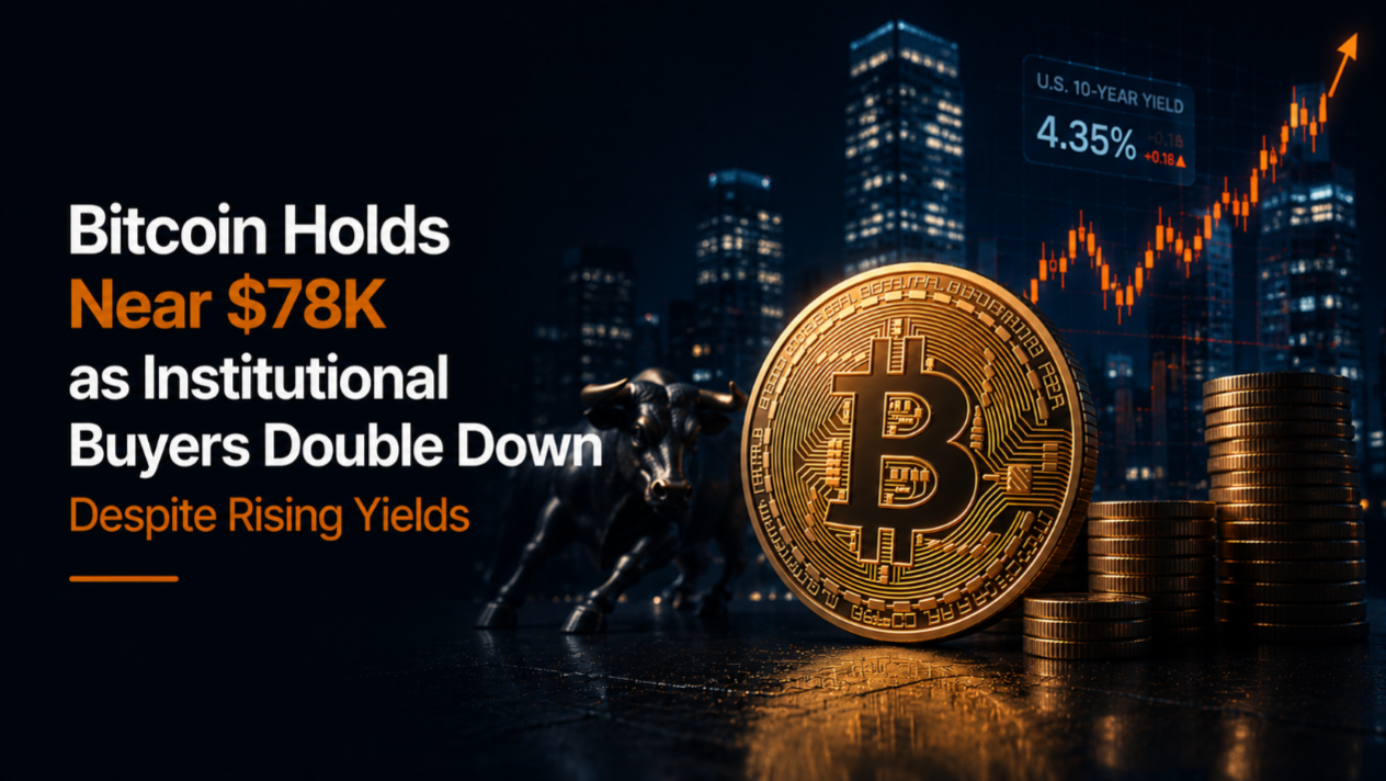 Bitcoin Holds Near $78K as Institutional Buyers Double Down Despite Rising Yields