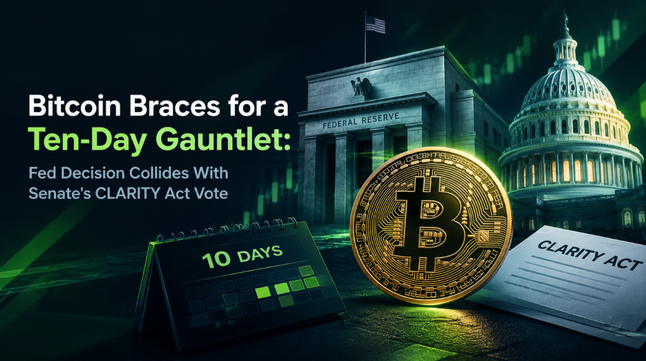 Bitcoin Braces for a Ten-Day Gauntlet: Fed Decision Collides With Senate's CLARITY Act Vote