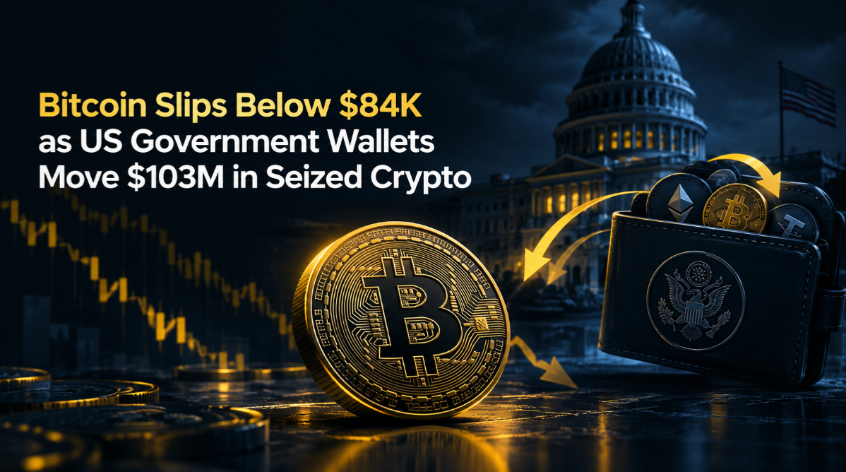 Bitcoin Slips Below $84K as US Government Wallets Move $103M in Seized Crypto