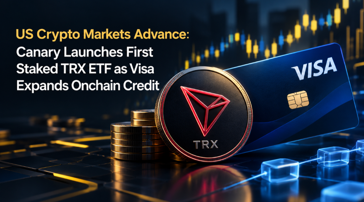 US Crypto Markets Advance: Canary Launches First Staked TRX ETF as Visa Expands Onchain Credit