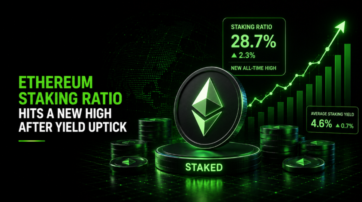 Ethereum staking ratio hits a new high after yield uptick