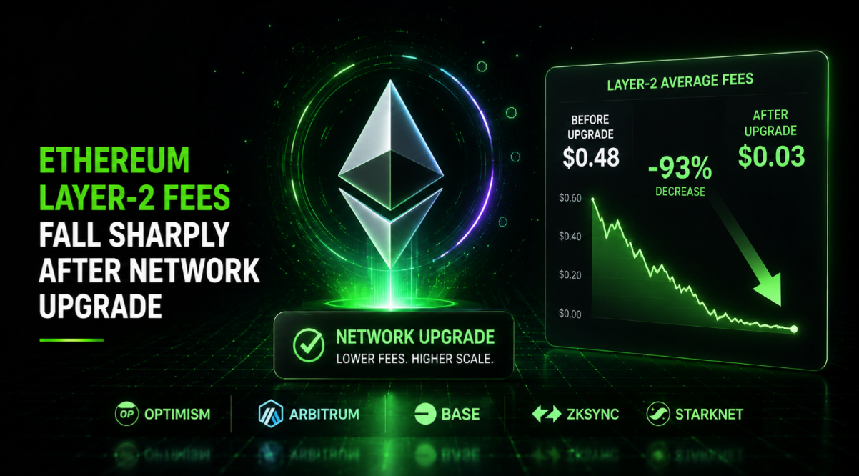 Ethereum Layer-2 fees fall sharply after network upgrade