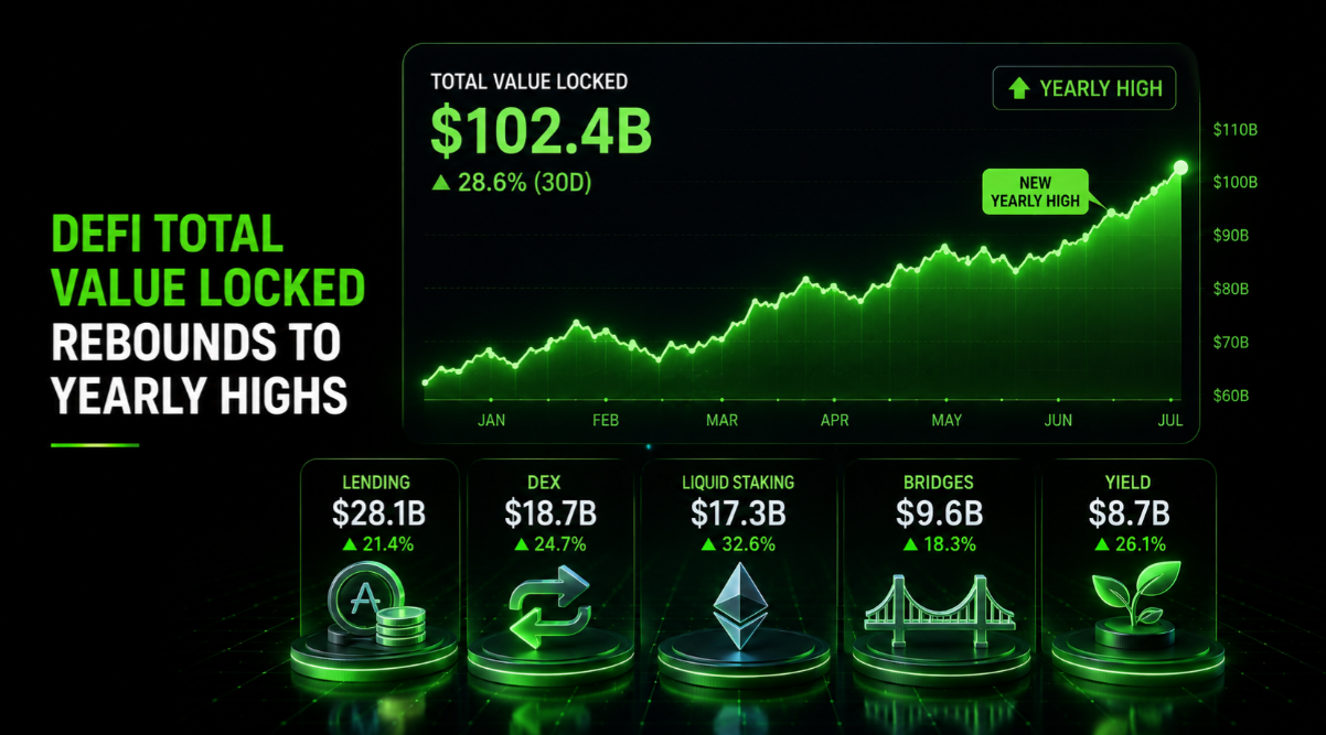 DeFi total value locked rebounds to yearly highs