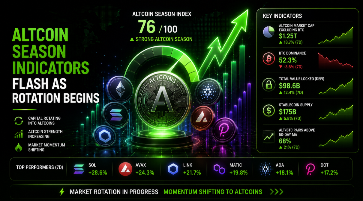 Altcoin season indicators flash as rotation begins