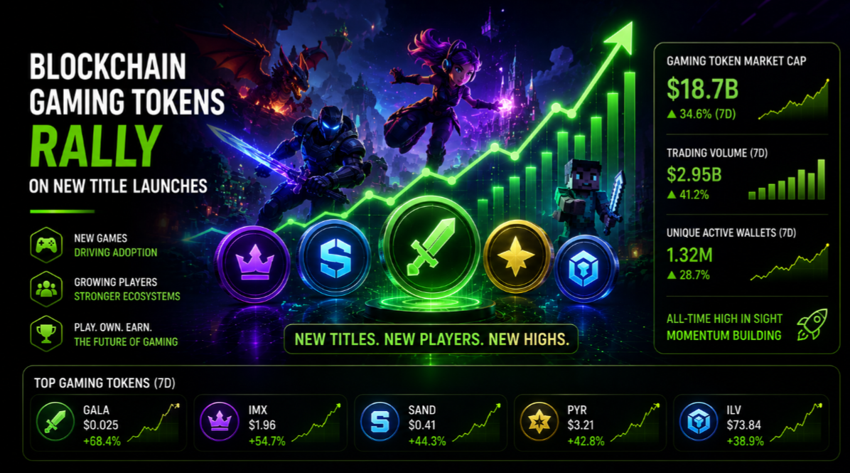 Blockchain gaming tokens rally on new title launches