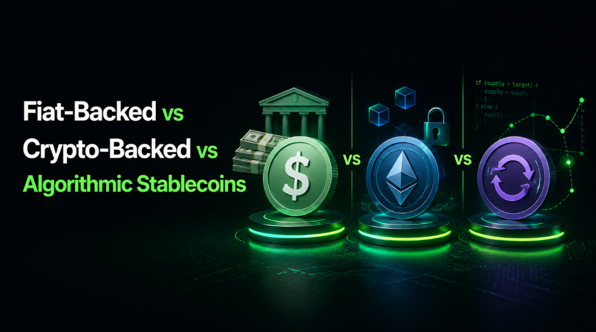Fiat-Backed vs Crypto-Backed vs Algorithmic Stablecoins